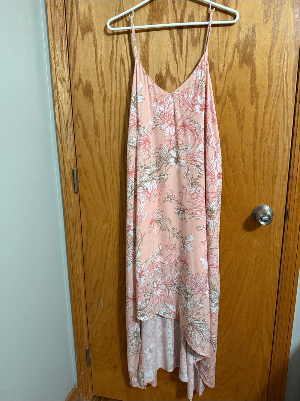 Hem & Thread Coral Pink Floral Slip Dress
